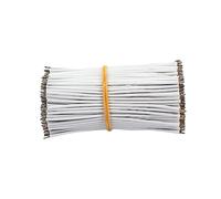 Single Core Pickup Wires 100 Pcs White 80mm for Bass Potentiometer | Pvc Copper, Replacement Lead Set, Easy to Solder, 100pcs Pack for Electronic Parts