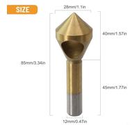 Single Countersink Drill Bit for Hole Deburring and Chamfering in Metal Wood Plastic 1pc (15-20)