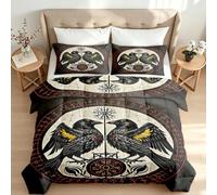 Single Coverless Duvet 7.5 Tog Reversible All Season Quilt Odin's Ravens