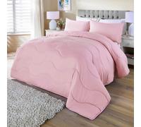 Single Coverless Duvet, Made From Soft Microfibre & All-In-One With Washable Hollowfibre Fill, Easy Care Bedding, Pink