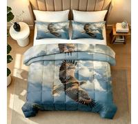 Single Coverless Duvet Set Summer Eagle Bedroom Decor