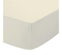 (Single, Cream) 100% Egyptian Cotton 40CM/16" Extra Deep Fitted Sheets
