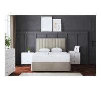 DS Living Amelia Divan Bed with Upholstered Headboard - Beige - Single