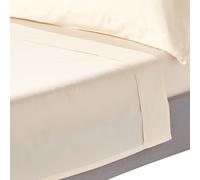 (Single, Cream) Organic Cotton Flat Sheet 400 Thread Count Equivalent Bed Sheet