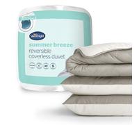 (Single, Cream/Taupe) Silentnight Summer Breeze 2.5 Tog Coverless Duvet & Pillowcase