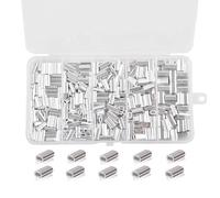 Single Crimp Sleeves Kit Aluminum Barrel Crimp Sleeves, Fishing Crimping Tool Wire Rope Connector Fishing Tackle for Leader Rigging (410pcs/box)