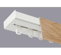 Single Curtain Ceiling Rail Track Pcv 240 Cm (L) Hooks + Light Oak Cover