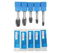 Single Cut Carbide Rotary Burr File Set, 6mm Shank Diameter, for Surface Grinding Deburring Sculpting on Metal Wood Stone, Compatible with Die Grinder and Rotary Tools