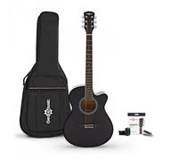 Single Cutaway Acoustic Guitar & Accessory Pack by Gear4music, Black