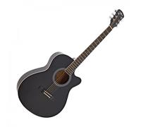 Single Cutaway Acoustic Guitar by Gear4music Black 2023 Model