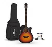 Single Cutaway Electro Acoustic Guitar & Accessory Pack by Gear4music Sunburst