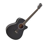 Single Cutaway Electro Acoustic Guitar by Gear4music, Black