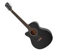 Single Cutaway Left Handed Acoustic Guitar by Gear4music Black