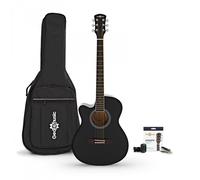 Single Cutaway Left Handed Acoustic Guitar Pack by Gear4music Black
