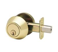 Single Cylinder Deadbolt Round Lock with Keys Modern Door Locks with Gold for Front Entrance 1Pcs