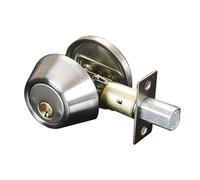 Single Cylinder Deadbolt, Round Security Door Lock with External Key & Internal Turn Lock for 35mm-50mm Thickness of Doors
