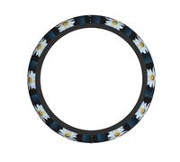 Single Daisy Flower Printed Steering Wheel Cover Elastic Stretch Car Wheel Wrap Breathable Non-Slip Steering Wheel Protector for Car Truck SUV