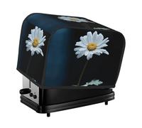 Single Daisy Flower Toaster Cover 2 Slice, Waterproof Bread Machine Covers with Pockets Universal Size Kitchen Small Appliance Cover with Handle, Dust and Fingerprint Protection