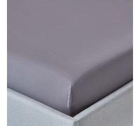HOMESCAPES Dark Grey Deep Fitted Sheet (12”) Single 200 TC 400 Thread Count Equivalent Pure Egyptian Cotton Bed Sheet with Fully Elasticated Skirt