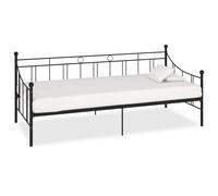 Single DayBed Frame without Mattress Black Metal 90x200 cm