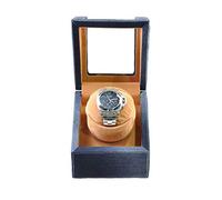 Single Denim Art Watches Automatic Watch Winder Deluxe Silent Motor Wood Box 4 Modes Rotation Winders-13×13×15.5CM