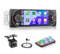 Single Din Car Radio Stereo with Wireless Carplay Android Auto, Hodozzy 5.1" IPS Touchscreen 1 Din Car Radio with Bluetooth 5.2 EQ Mirrorlink Reverse Camera+USB/Type-C +Steering Wheel Control