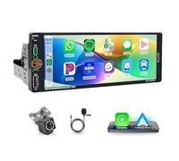 Single Din Car Stereo 2G+64G with Wireless CarPlay Android Auto, 6.9 Inch Touchscreen MP5 Multimedia Player 1 Din Radio with Bluetooth Mirror Link FM EQ SWC Type-C USB Backup Camera