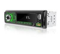 Single Din Car Stereo With Bluetooth 5.1 1 Din Car Radio Support Voice Assistant Handsfree Call, MP3 Media Player with FM Audio/7 Color Light,USB AUX Port+Remote Control