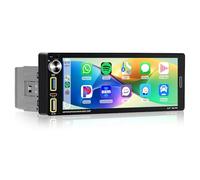 Single Din Car Stereo with Wireless CarPlay Android Auto, 6.9 Inch Touchscreen MP5 Multimedia Player Radio with Bluetooth Mirror Link FM EQ SWC Type-C USB Backup Camera