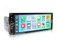 Single Din Car Stereo with Wireless CarPlay/Android Auto/Mirror Link, 6.9 Inch 1 Din HD Touchscreen Radio with WiFi Bluetooth GPS FM RDS SWC EQ USB Type-C Backup Camera Mic