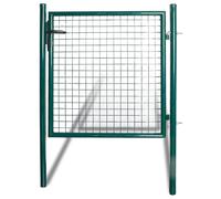 Single Door Fence Gate 100x100 cm Powder-Coated Steel vidaXL