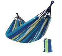 Single/Double Outdoor Garden Camping Hammock,1/2 Person Hammock Canvas Soft Swing Sleeping Portable with Carrying Bag for Patio Yard Garden Backyard Porch Travel