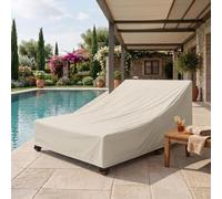 Single/Double Patio Chaise Lounge Cover Outdoor Waterproof 1 Pack / 2 Pack | 420D Oxford, All-Weather Protection, Reusable, Lounge Chair Covers for Outdoor Pool Lounger and Patio Furniture