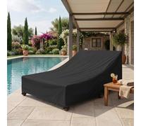 Single/Double Patio Chaise Lounge Cover Outdoor Waterproof 1 Pack / 2 Pack | 420D Oxford, All-Weather Protection, Reusable, Lounge Chair Covers for Outdoor Pool Lounger and Patio Furniture
