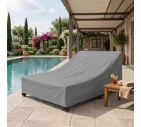 Single/Double Patio Chaise Lounge Cover Outdoor Waterproof 1 Pack / 2 Pack | 420D Oxford, All-Weather Protection, Reusable, Lounge Chair Covers for Outdoor Pool Lounger and Patio Furniture