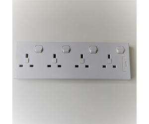 Single/Double to Quad Slim Mains Plug Switched Socket Converter 1/2 to 4 Gang