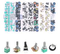Single Dual audio Potentiometer Assortment Kit knods 3Pin 5Pin 6Pin B1K 2K 5K10K 20K 50K 100K 250K 500K 1M(RK097ns x 35pcs)