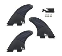 Single/Dual II Tab Surfing Fins -Tri Set Honeycomb Fiberglass & Carbon S/M/L Size - Come With Fin Key Screws And Wax Comb(FC2-G3)