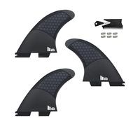 Single/Dual II Tab Surfing Fins -Tri Set Honeycomb Fiberglass & Carbon S/M/L Size - Come With Fin Key Screws And Wax Comb(FC2-G5)