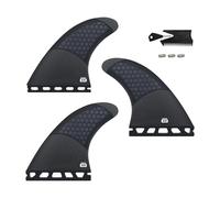 Single/Dual II Tab Surfing Fins -Tri Set Honeycomb Fiberglass & Carbon S/M/L Size - Come With Fin Key Screws And Wax Comb(FU-G5)