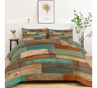 Single Duvet 10.5 Tog, Vintage Wood Panel Textured Pattern Reversible Coverless Duvet Quilted for All Seasons - Breathable and Comfortable Bed Quilt for Boys and girls, 155 x 220 cm, Color