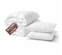 Single Duvet 16.5 Tog with 2 Pillows | Breathable Duvets for Cosy Winter Nights Comfort | Anti-allergy Duvet with Hollowfibre Filling | Hypoallergenic UK-Made Quilt (Single, 135x200 cm)