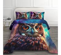 Single Duvet 7.5 Tog - Owl Duvet Set, Reversible Soft Warm All Seasons Coverless Duvet for Winter, Machine Washable Quilt 135x200 cm and Pillowcase 50x75 cm A*-14