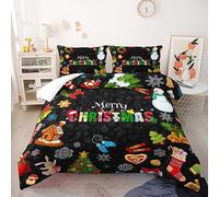 Single Duvet Christmas Anti Dust Mite Duvet - Anti Allergen Coverless Duvet - All Year Round Soft Microfiber Quilt Double Machine Washable Duvet,2 Pillowcase