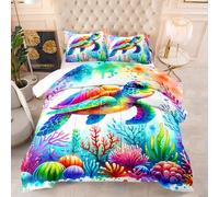 Single Duvet Coral Green Red Double Quilt Soft Touch Polyester Lightweight and Machine Washable Single Quilt Stitched Coverless Duvet and Pillow Set 172x218 cm