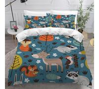 Single Duvet Cover Children's Bedding Sets Soft Microfibre 3D Cartoon Patterns Quilt Cover 135x200 cm with Zipper Closure + 2 Pillowcases 50x75 cm Bedroom Bed Set B-520