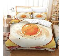 Single Duvet Cover Food Bedding Sets Soft Microfibre 3D Food Themes Quilt Cover 135x200 cm with Zipper Closure + 2 Pillowcases 50x75 cm Bedroom Bed Set B-219