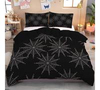 Single Duvet Cover Set 135X200Cm,Black Simple Spider Web Gothic Art Bedding Set,2 Piece With Pillowcase,Soft Microfiber Quilt Cover