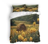 Single Duvet Cover Set 3D Forest Daisies Print Bedding Set 3 Pcs Quilt Cover 200x200cm Duvet Cover Sets Microfiber Ultrasoft Bedding Set With Zipper + 2 pillowcases 50x75cm