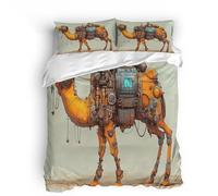 Single Duvet Cover Set 3D Mechanical Camel Print Bedding Set 3 Pcs Quilt Cover 220x260cm Duvet Cover Sets Microfiber Ultrasoft Bedding Set With Zipper + 2 pillowcases 50x75cm